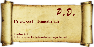 Preckel Demetria névjegykártya